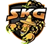 Logotipo del Equipo Sand King Gomez. Es un escoprion con sombrero y bigote en pantone naranja